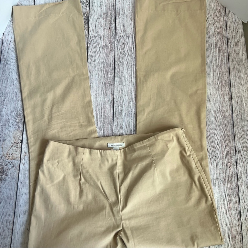 Boston Proper Tan Side Zip Pants 8